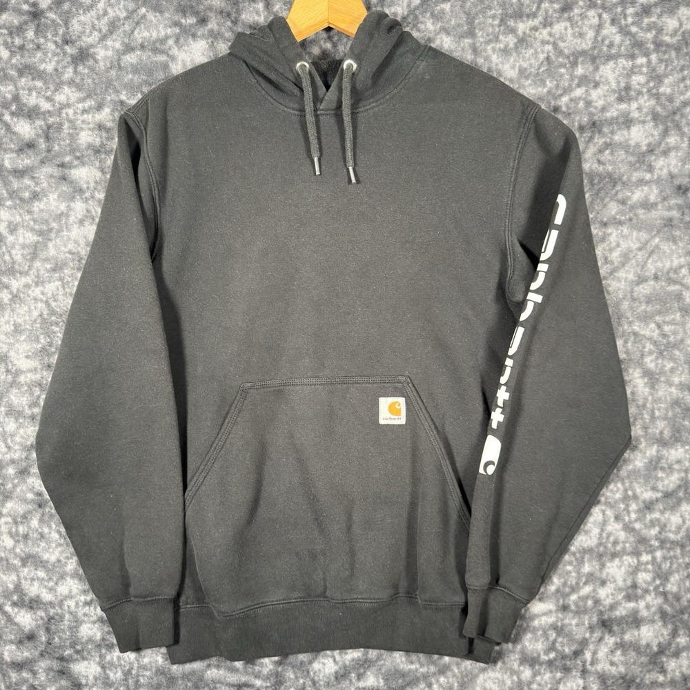Carhartt Original Fit Pullover Hoodie Mens Size S Black Sweatshirt Workwear